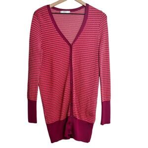 Zara Knit Purple Orange Red Small Women Button Up V-neck Sweater